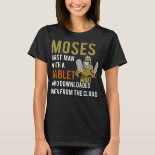 Camiseta Engraçada Passover Moisés Tablet Data Cloud Comp