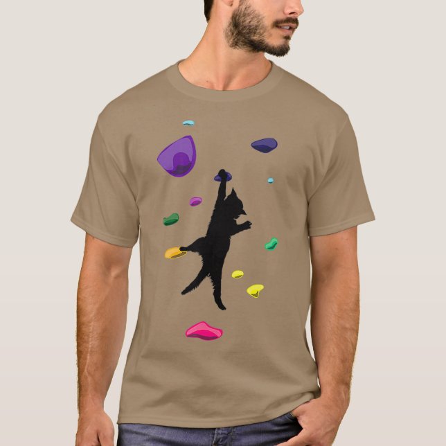 Camiseta Engraçada Pedra De Escala De Gato, Presente Para H (Frente)