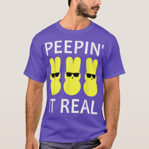 Camiseta Engraçada Peepin It Real Felz pascoa Bunny T Shirt