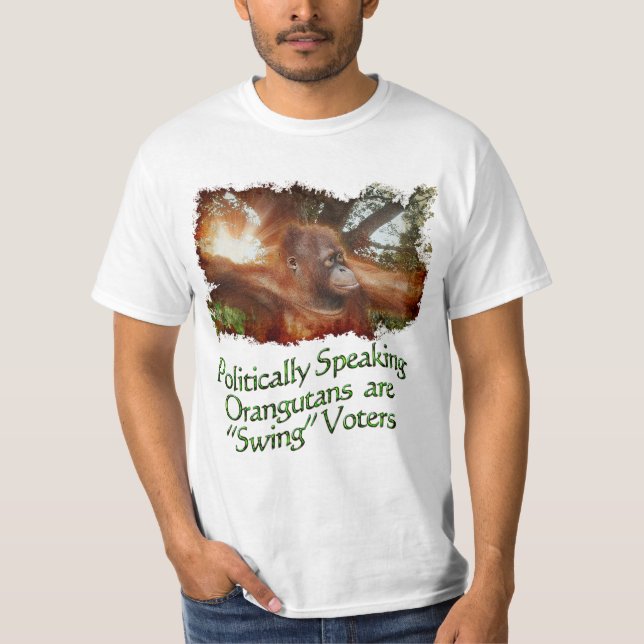 Camiseta Engraçada pela Selva de Orangutan e Borne (Frente)