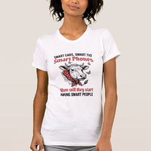 Camiseta Engraçada Pessoas Inteligentes Vaca Engra