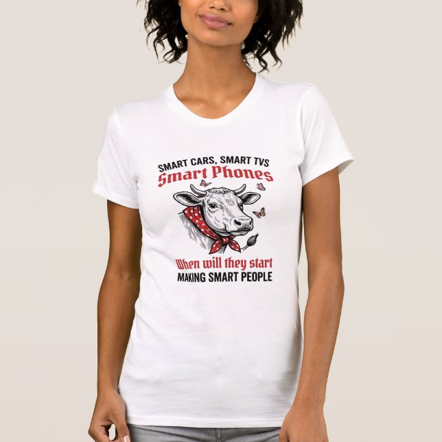 Camiseta Engraçada Pessoas Inteligentes Vaca Engra (Frente)