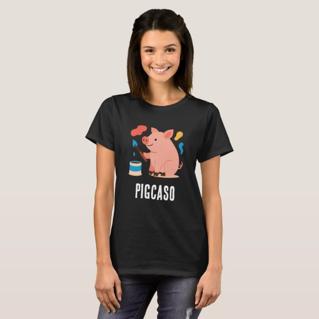 Camiseta Engraçada Pigcaso (Frente Completa)
