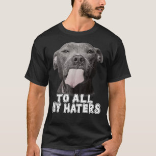 Camiseta Engraçada Pitbull Para Todos Os Meus Odiadores Cac