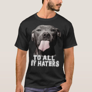 Camiseta Engraçada Pitbull Para Todos Os Meus Odiadores Cac