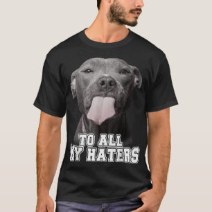 Camiseta Engraçada Pitbull Para Todos Os Meus Odiadores Cac