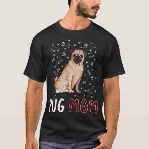 Camiseta Engraçada Pug Mãe Lover Cita Pug Proprietária p