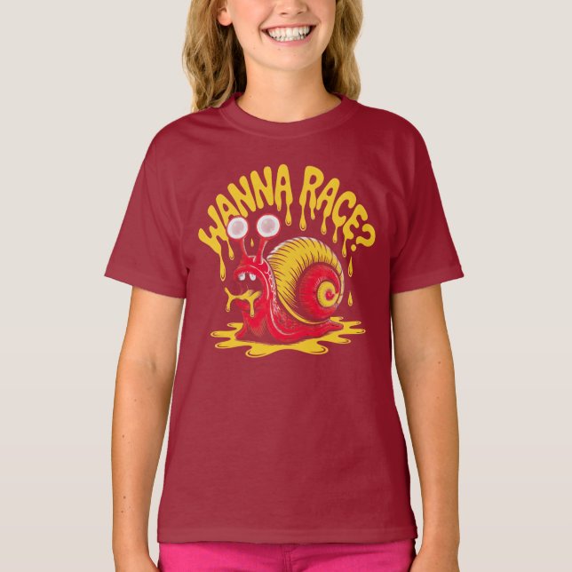 Camiseta engraçada "Quer uma corrida?" Humor fofo  (Frente)