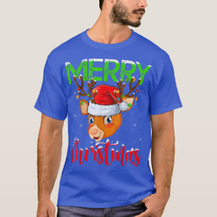 Camiseta Engraçada Reindeer Xmas Luzes Papais noeis Reindee