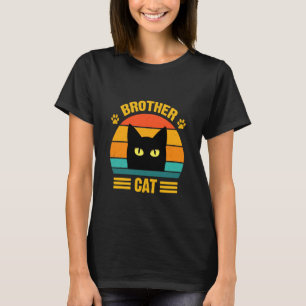 Camiseta engraçada retrô do gato preto irmão Broth