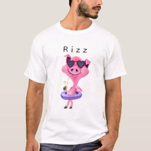 Camiseta engraçada Rizz com Party Pig