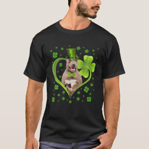 Camiseta Engraçada Rua de Cachorro Shamrock Pitbull. Dia d