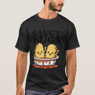 Camiseta Engraçada Saucy Nugs Cartoon Comida Molce Chicken