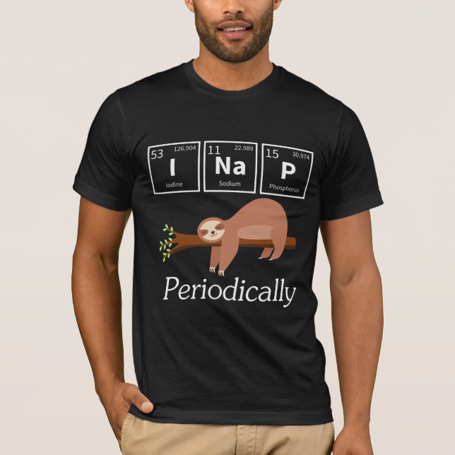 Camiseta Engraçada Science Pun Chemistry Sloth Nap Lover (Frente)