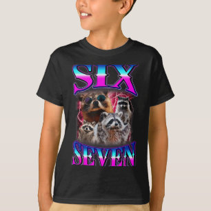 Camiseta engraçada Six Seven 67 Meme 67 Racoon Mem