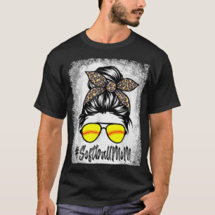 Camiseta Engraçada Sofbolinha A Vida Da Mãe Com Leopardo 