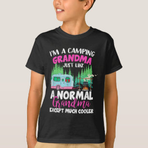 Camiseta Engraçada Sou Uma Avó Acampando Barraca Fogueira D