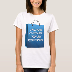 Camiseta engraçada terapia de compras