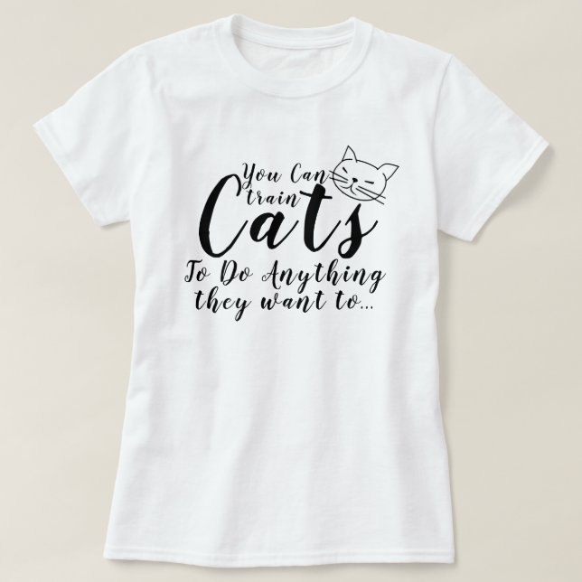 Camiseta Engraçada Trendy Cat Cita Palavra Cat Pun T-shirt  (Frente do Design)
