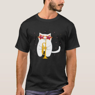 Camiseta Engraçada Trumpeter Gato Presente de Animal Trump