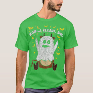 Camiseta Engraçada Vaca Fantasma Moo Eu Quero Dizer Boo Far