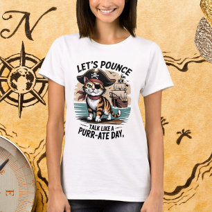 Camiseta Engraçada, Vamos De Gato Pirata, Fala Como Um Purr