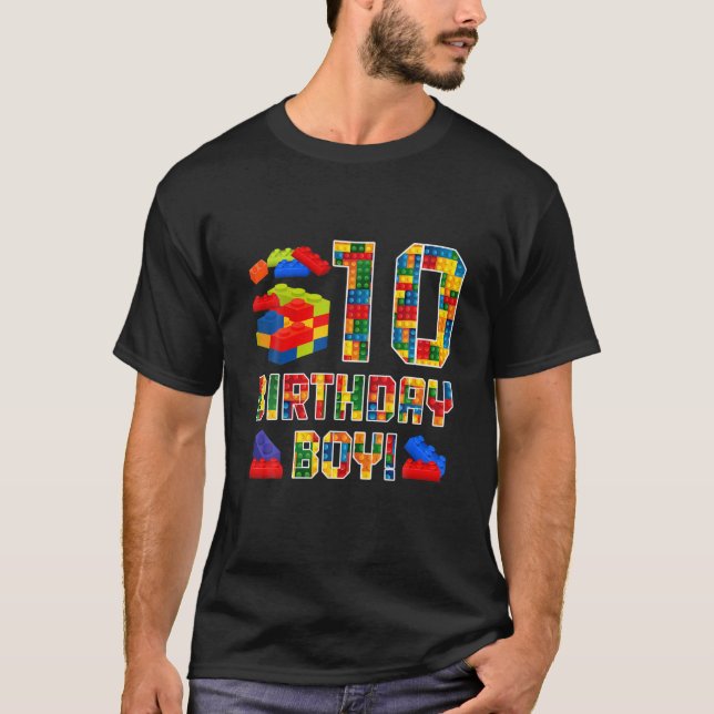 Camiseta Engraçado 10º Aniversário Figurino 10 Anos Bloco B (Frente)