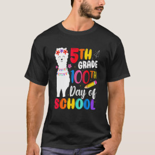 Camiseta Engraçado 100º Dia da Escola Sem Prob Lama Happy 1