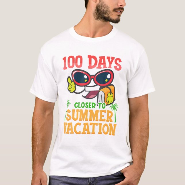 Camiseta Engraçado 100º Dia De Férias De Estudantes Criança (Frente)