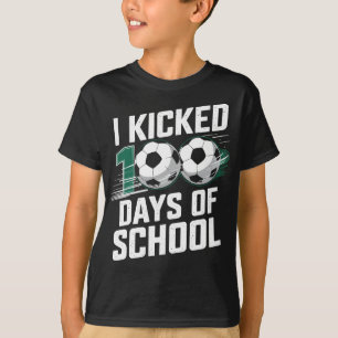 Camiseta Engraçado, 100 dias de Design de futebol escolar