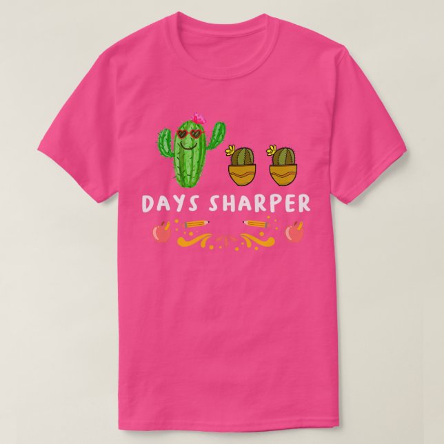 Camiseta Engraçado 100 Dias Mais Nítido Que O Cactus 100 Di (Frente do Design)