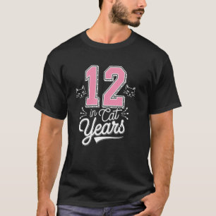 Camiseta Engraçado 12 Em Anos De Gato, Tema Gatos Fofos 64º