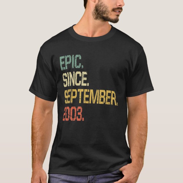 Camiseta Engraçado 18 Anos - Epic Vintage Desde Setembro (Frente)