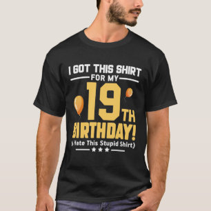 Camiseta Engraçado 19.º aniversário 19 anos Meninas Present