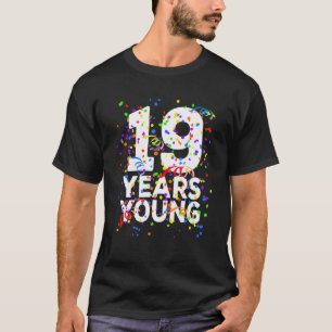 Camiseta Engraçado 19 Anos Jovem Feliz 19 De Aniversário Pa