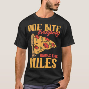 Camiseta Engraçado 1 Mordida Pizza Todos conhecem as regras