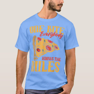 Camiseta Engraçado 1 Mordida Pizza Todos conhecem as regras