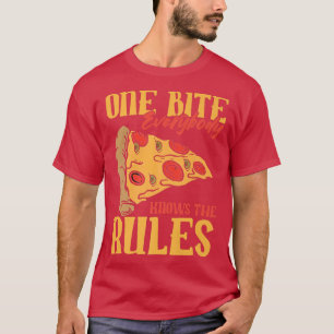 Camiseta Engraçado 1 Mordida Pizza Todos conhecem as regras