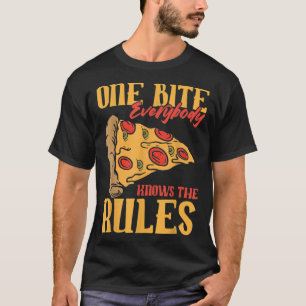 Camiseta Engraçado 1 Mordida Pizza Todos conhecem as regras