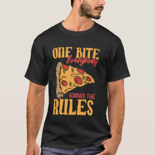 Camiseta Engraçado 1 Mordida Pizza Todos conhecem as regras
