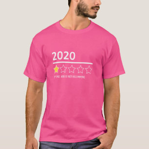 Camiseta Engraçado 2020 Ano em Revisão 1 Estrela Avaliação