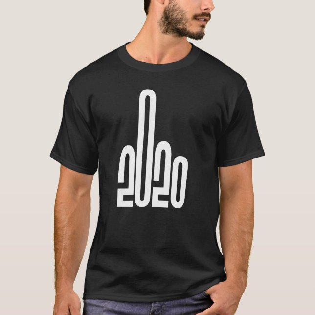 Camiseta Engraçado 2020 Sacudir de dedo médio fora da mão d (Frente)