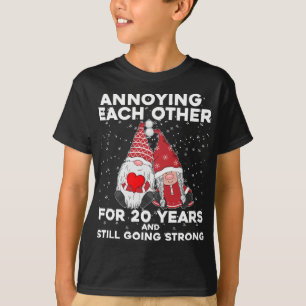 Camiseta Engraçado, 20 Anos De Natal Gnomos Casamento E