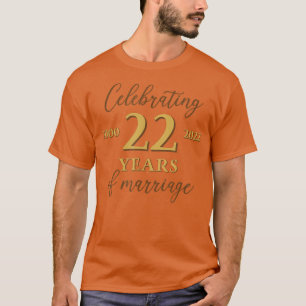 Camiseta Engraçado 22 anos de casamento 2000 22ª Casamento