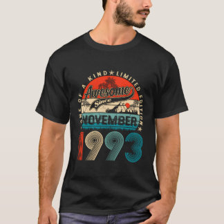 Camiseta Engraçado 30 anos Novembro De 1993 Vintage 30 Birt