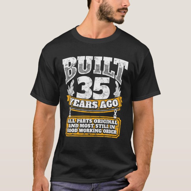 Camiseta Engraçado 35.º Aniversário B Dia de Presente Dizen (Frente)