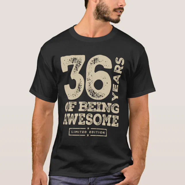 Camiseta 36 anos Vintage, 36 anos, aniversário, abril de 19