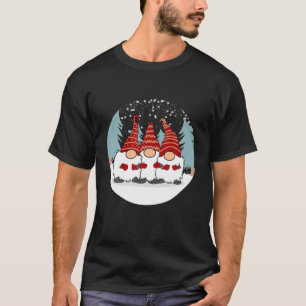Camiseta Engraçado 3 Gnomos Nórdicos Festa de Natal em Suec
