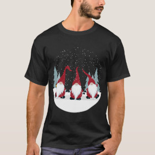 Camiseta Engraçado 3 Gnomos Nórdicos Festa de Natal em Suec