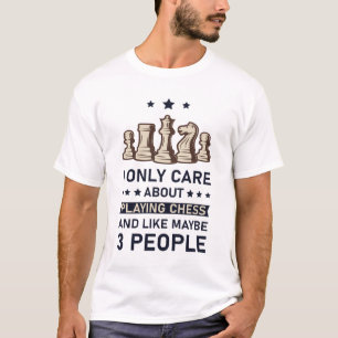 Camiseta Engraçado 3 Pessoas Jogando xadrez